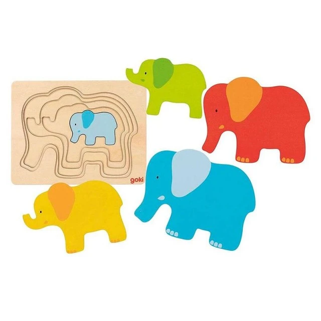 Ξύλινο παζλ πολλαπλών στρώσεων - Elephant