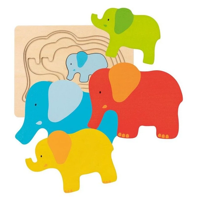 Ξύλινο παζλ πολλαπλών στρώσεων - Elephant