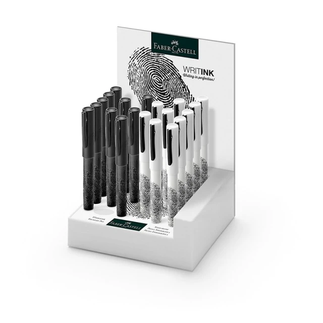 Στυλό Faber-Castell WRITink, λευκό/μαύρο, 20 τεμάχια σε οθόνη