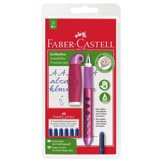 Στυλό Faber-Castell Scribolino, παιδικό, με 6 φυσίγγια και αξεσουάρ