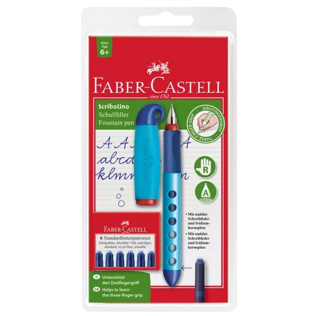 Στυλό Faber-Castell Scribolino, παιδικό, με 6 φυσίγγια και αξεσουάρ