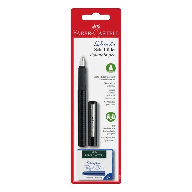 Faber-Castell πένα, μαύρη, με 6 φυσίγγια