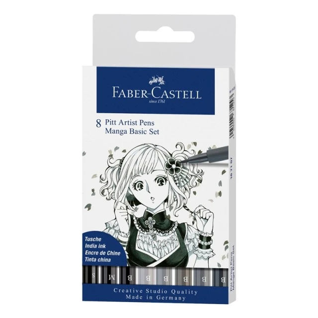 Faber-Castell μαρκαδόροι Pitt Artist Pen, 8 χρώματα Manga Set