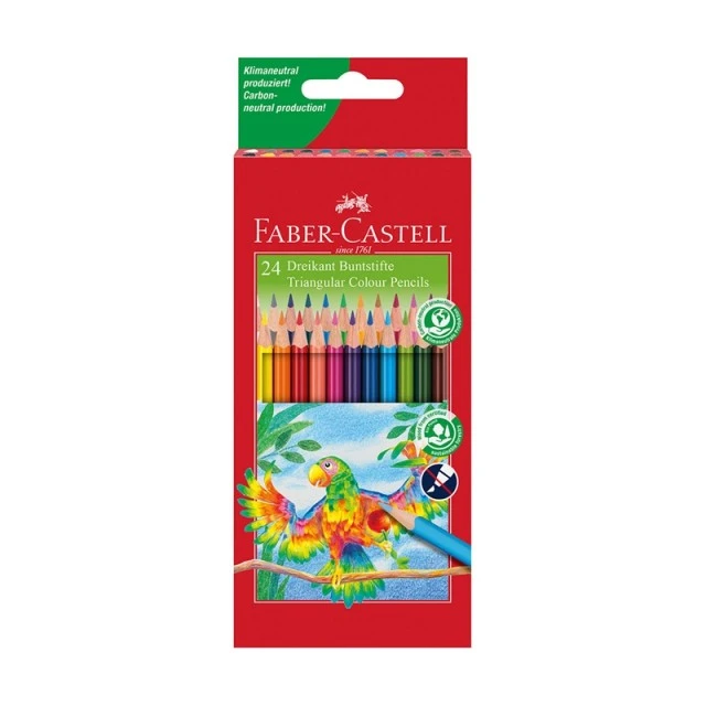 Faber-Castell τριγωνικά χρωματιστά μολύβια, 24 χρώματα