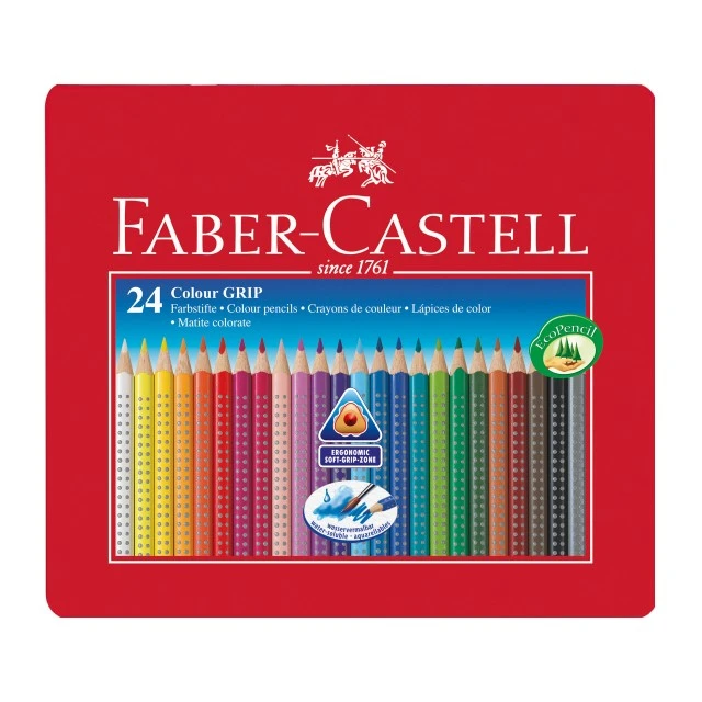 Faber-Castell ακουαρέλα μολύβια Grip 2001, 24 χρώματα, μεταλλική κασετίνα