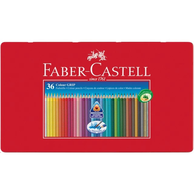 Faber-Castell μολύβια Grip 2001, 36 χρώματα, μεταλλική κασετίνα