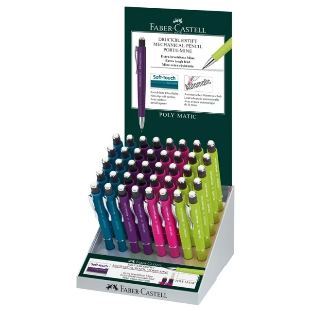 Faber-Castell μηχανικό μολύβι Poly Matic, 0.7 mm, 40 τμχ σε дисплей