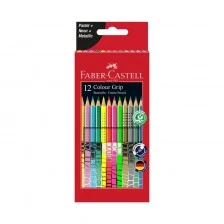 Faber-Castell ακουαρέλα μολύβια Grip, 12 παστέλ, νέον και μεταλλικά χρώματα