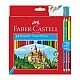 Faber-Castell Цветни моливи Замък, 24 + 6 цвята, с включена острилка