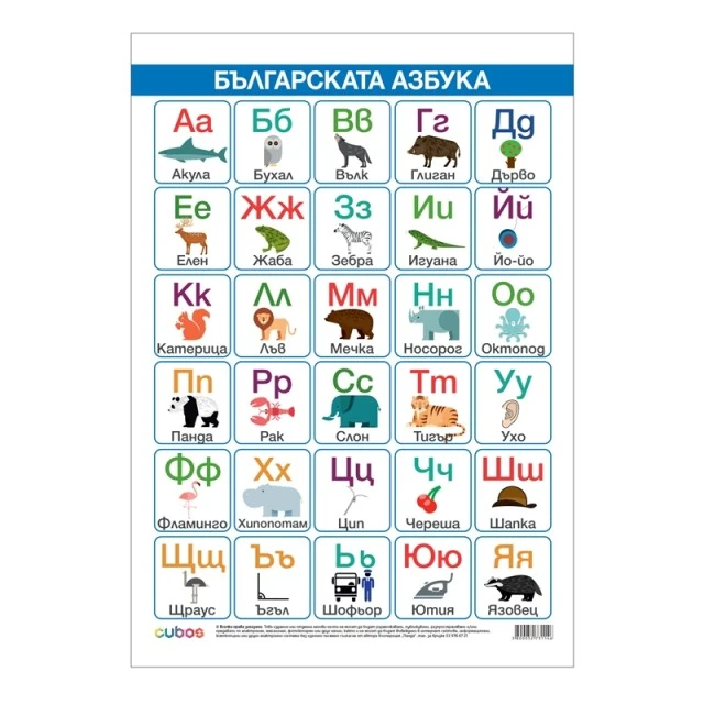 Cubos σχολική πινακίδα «Αλφάβητο», 50 x 70 εκ.
