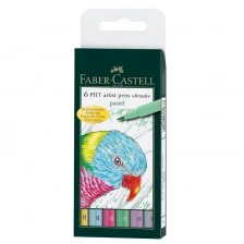 Faber-Castell μαρκαδόροι-πινέλο Pitt Artist Pen B, 6 παστέλ χρώματα