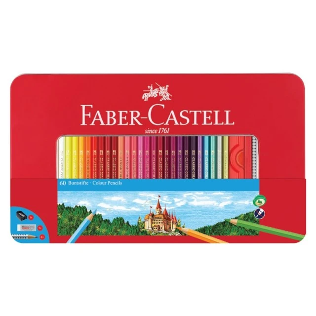 Μολύβια Faber-Castell, 60 χρωμάτων, σε μεταλλικό κουτί