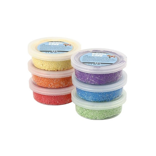 Creativ Company Foam clay, 6 x 14 g, μεταλλικά χρώματα