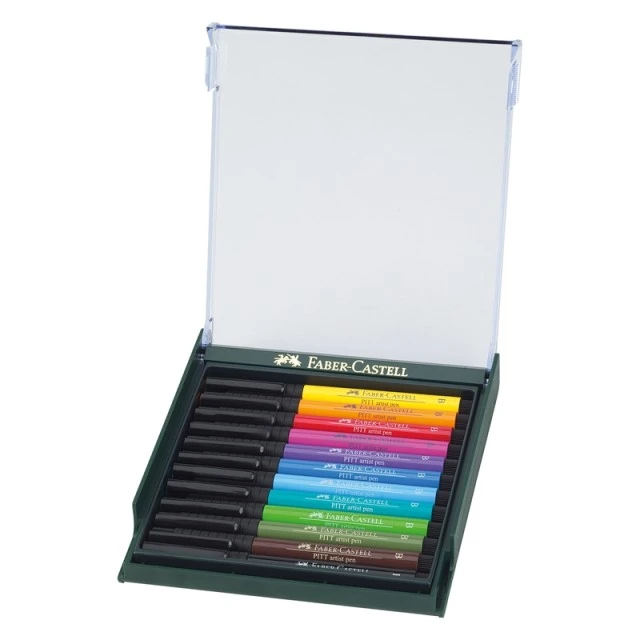 Faber-Castell λεπτογράφοι Pitt Artist Pen Bright, 12 χρώματα
