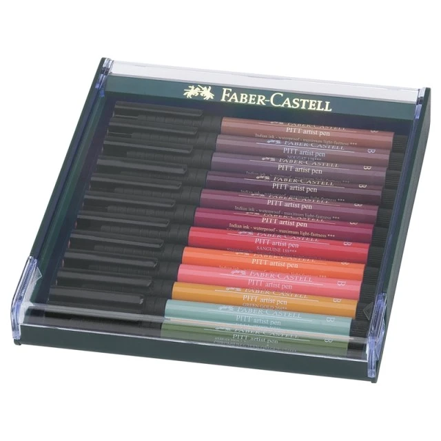 Faber-Castell μαρκαδόροι-πινέλο Pitt Artist Pen Earth, 12 χρώματα