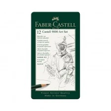 Μολύβι Faber-Castell Castell 9000, μαύρος γραφίτης, σετ για καλλιτέχνες, διαφορετικές σκληρότητες, 12 τεμάχια