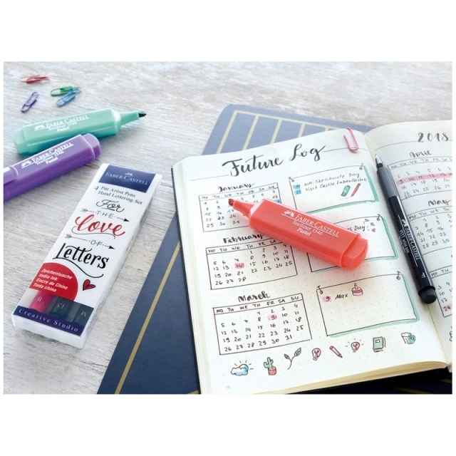 Faber-Castell μαρκαδόρος Pitt Artist, σετ καλλιγραφίας, 6 πράσινα χρώματα