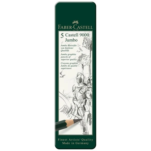 Faber-Castell μολύβια Castell 9000 Jumbo, γραφίτης, 5 τμχ