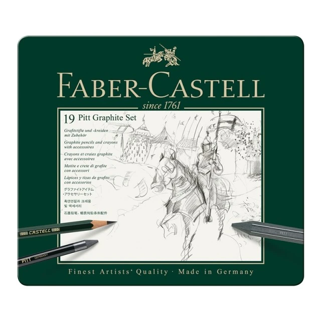 Σετ μολυβιού Faber-Castell Pitt Graphite, 19 τεμαχίων σε μεταλλικό κουτί