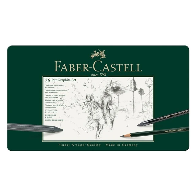 Σετ μολυβιών Faber-Castell Pitt Graphite, 26 τεμαχίων σε μεταλλική θήκη