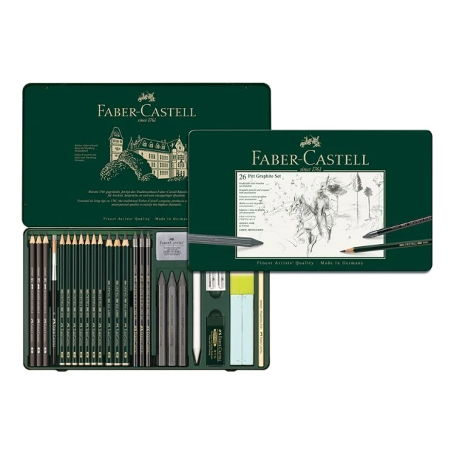 Σετ μολυβιών Faber-Castell Pitt Graphite, 26 τεμαχίων σε μεταλλική θήκη