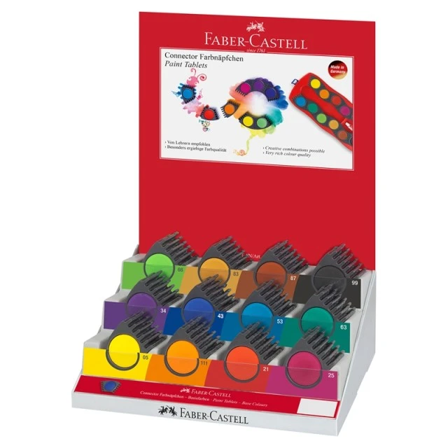 Faber-Castell ακουαρέλα μπογιές Connector, 12 χρώματα, 60 σετ σε дисплей