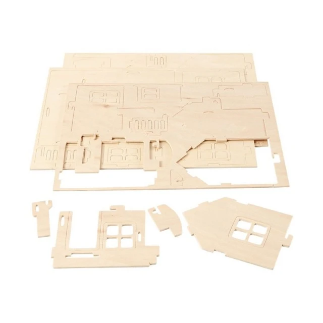 Creativ Company 3D σπίτι για συναρμολόγηση και διακόσμηση με βεράντα, 19 x 17.5 x 15 εκ.