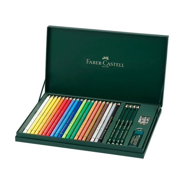 Μολύβια Faber-Castell Polychromos, 20 χρωμάτων, με 4 9000 μολύβια