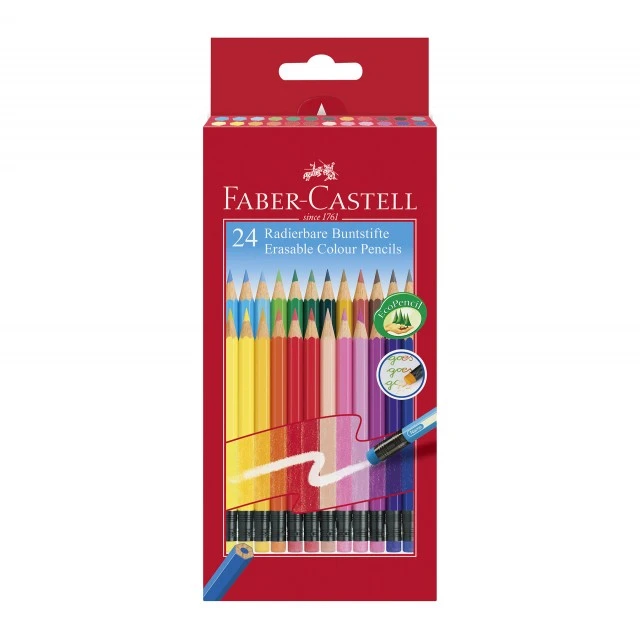 Faber-Castell μολύβια, σβήσιμα, 24 χρώματα