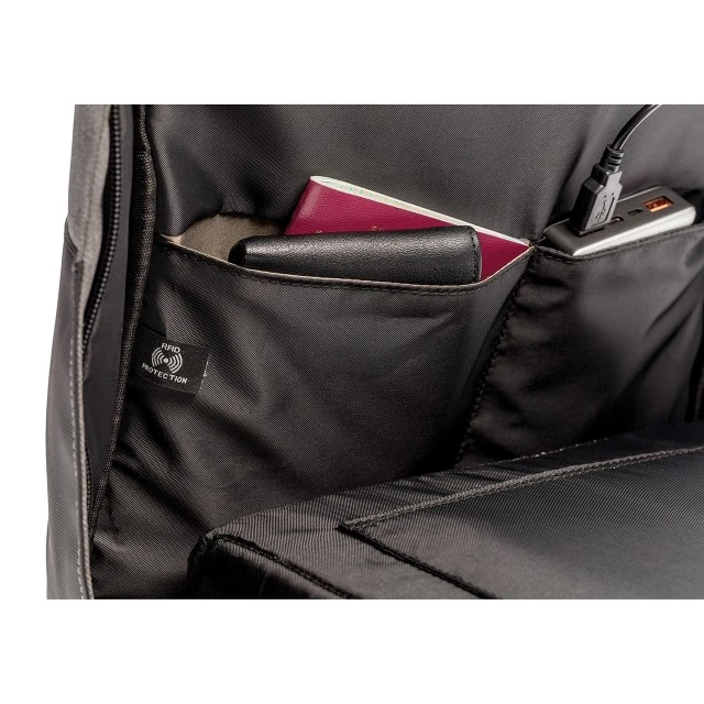 Swiss Peak Раница за лаптоп, Anti-Theft, с RFID защита, 15’’, сиво-черна