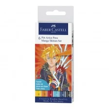 Faber-Castell σετ μαρκαδόρων Pitt Manga Shonen, 6 τμχ