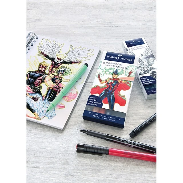 Faber-Castell μαρκαδόροι-παραλληλογραμμικοί Pitt Comic, 6 τμχ