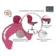 RFG παιδική καρέκλα Flexy White ύφασμα και mesh κάθισμα βύσσινο πλάτη βύσσινο