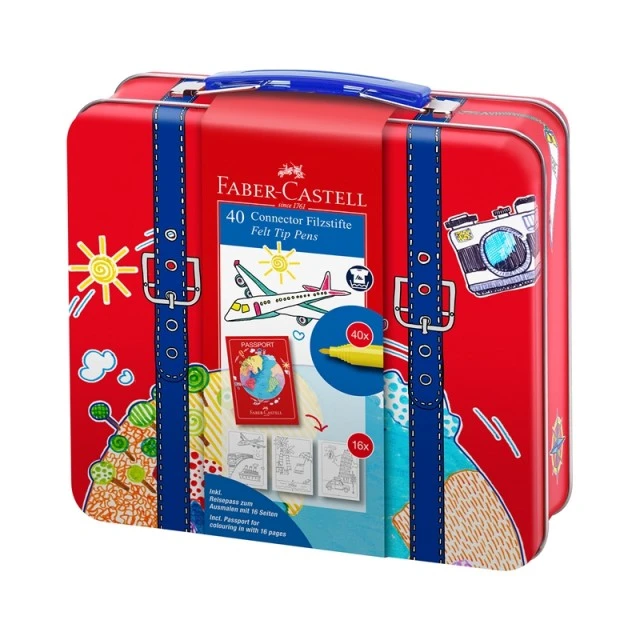 Faber-Castell μαρκαδόροι Connector, 40 χρώματα σε βαλιτσάκι
