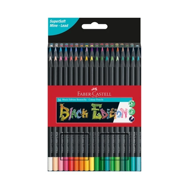 Μολύβια Faber-Castell Colored Black Edition, 36 χρωμάτων