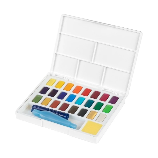 Βαφές Faber-Castell Watercolor, σε κουτί - παλέτα, 24 χρωμάτων