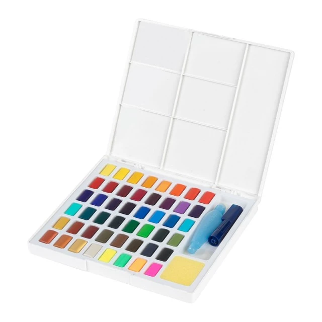 Βαφές Faber-Castell Watercolor, σε κουτί - παλέτα, 48 χρωμάτων