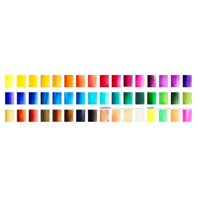 Βαφές Faber-Castell Watercolor, σε κουτί - παλέτα, 48 χρωμάτων