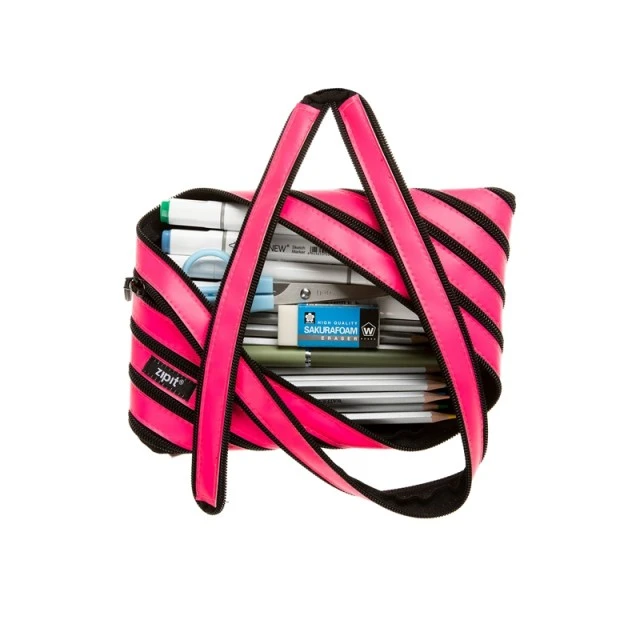 Κασετίνα Zipit Neon, μεγάλη, νέον ροζ