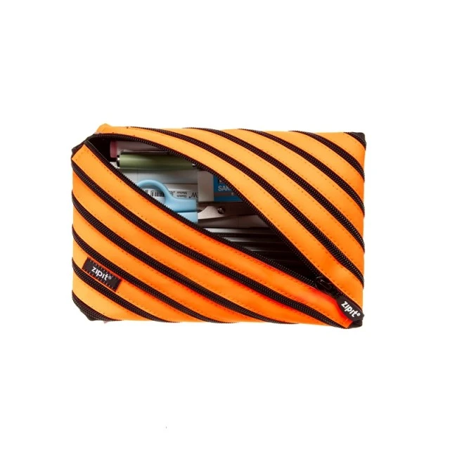 Κασετίνα Zipit Neon, μεγάλη, νέον πορτοκαλί