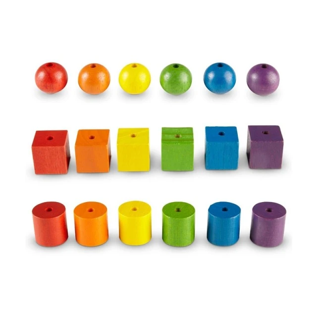 Πόροι εκμάθησης String Beads, Wooden, 108 Count, με 20 ενεργές κάρτες που περιλαμβάνονται