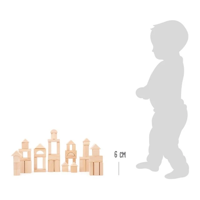 Small Foot ξύλινο οικοδομικό σετ σε υφασμάτινη τσάντα, 50 τεμάχια