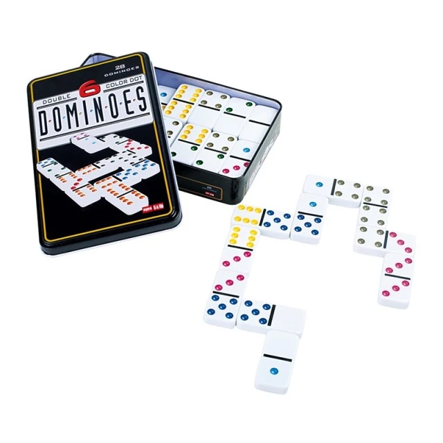 Small Foot Domino 6 χρώματα σε μεταλλικό κουτί, 28 τεμάχια