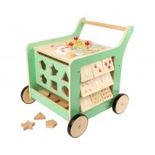 Small Foot μεγάλος ξύλινος διδακτικός κύβος με ρόδες, 39 x 40 x 42 cm