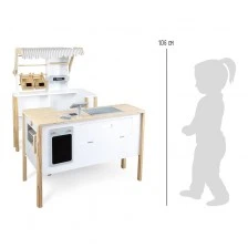 Small Foot ξύλινο κατάστημα παιχνιδιού με αξεσουάρ, 106 x 40 x 106 cm