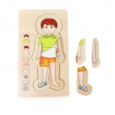 Small Foot ξύλινο παζλ Σώμα αγοριού σε στρώσεις, 28 τεμάχια