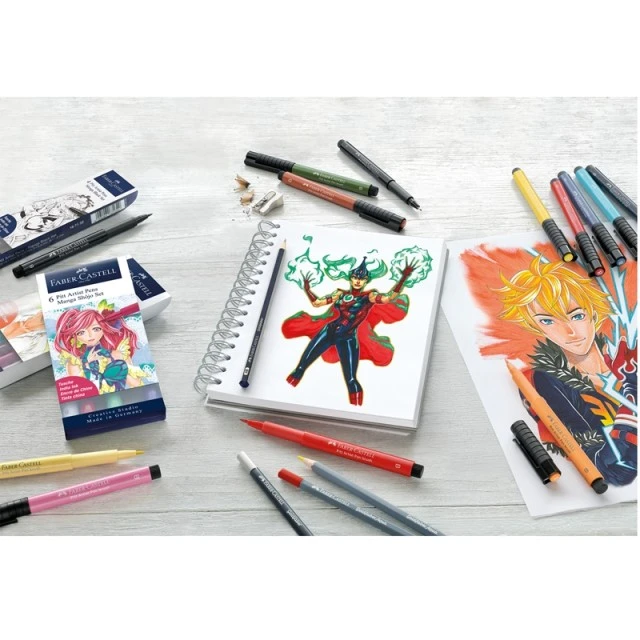 Faber-Castell μαρκαδόροι Pitt Artist Pen, 8 χρώματα Manga Set