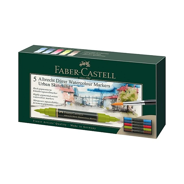 Faber-Castell ακουαρέла μαρκαδόρος Albrecht Dürer, urban sketching, 5 χρώματα