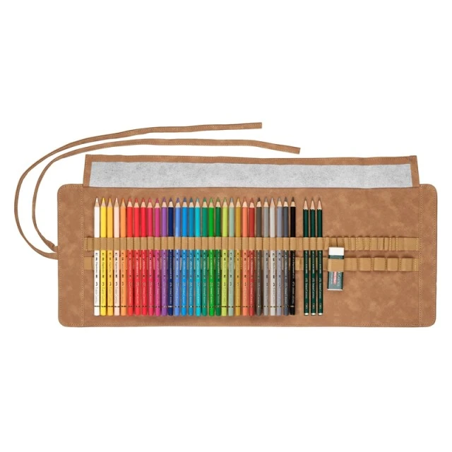 Μολύβια Faber-Castell Polychromos, σε ρολό, 30 χρωμάτων