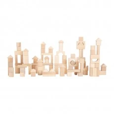 Small Foot ξύλινο οικοδομικό σετ σε τσάντα φυσικό χρώμα, 100 τεμάχια
